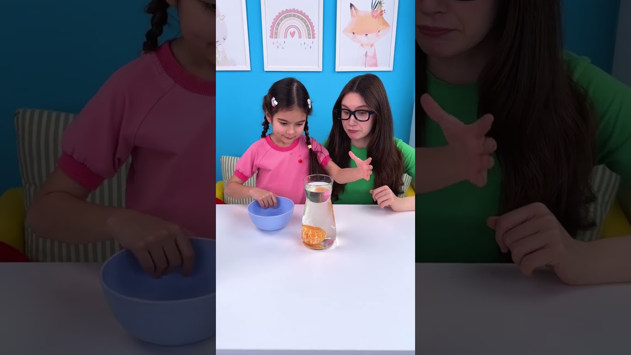 Get A Tangerine Without Spilling Water? 🍊💧 #kids #shorts