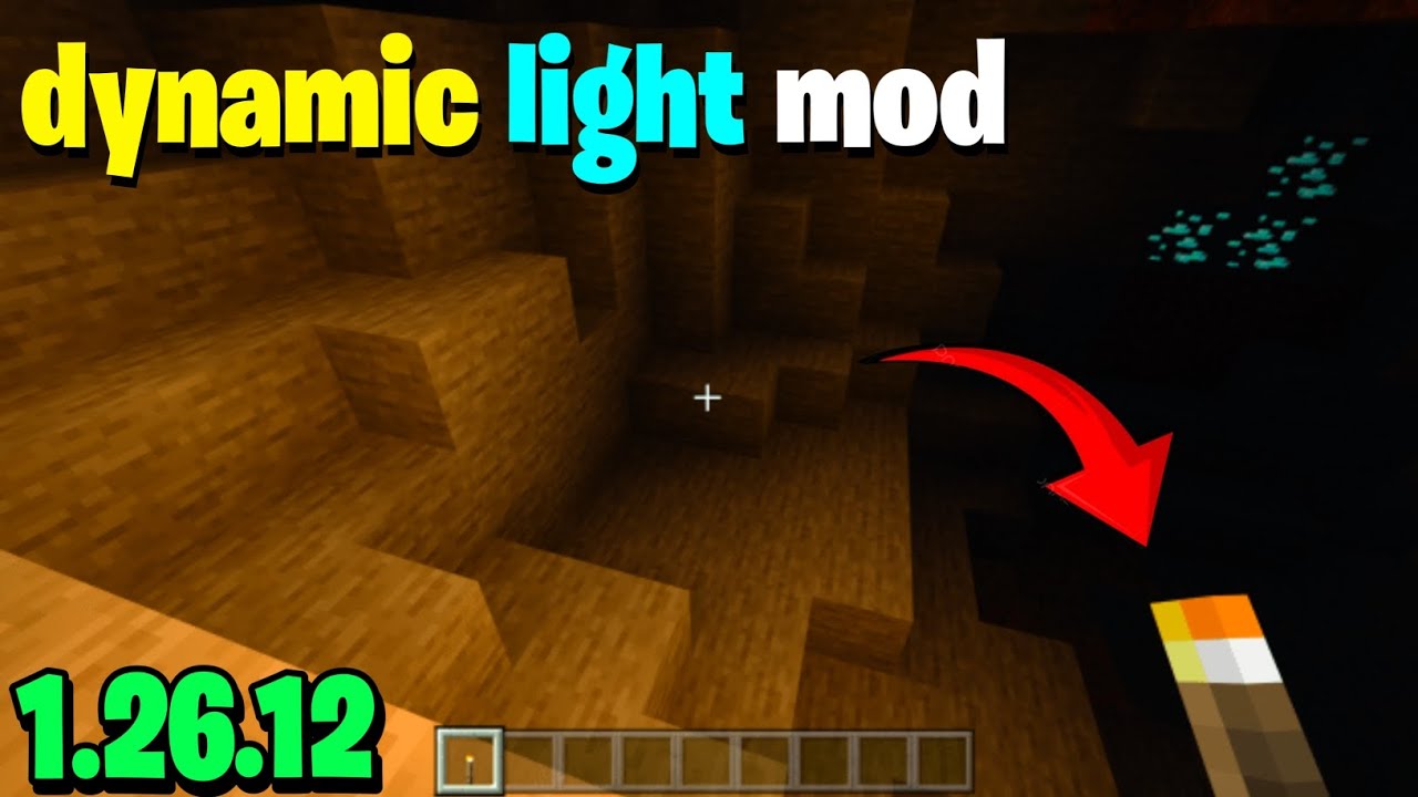💡 Java Dynamic Light in MCPE 1.26+ || Off-Hand Torch Addon for ...