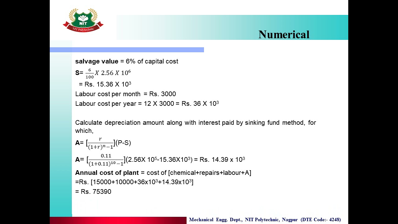 Lecture No. 25: Unit 6:Economic Analysis of Power Plants: Topic 3:Economic Analysis of Power Plants