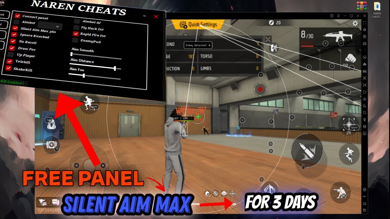 FREE FIRE PC PANEL FOR 3 DAYS OB52 😎 SILENT AIM MAX FOR FREE 📢 OB52 FREE PC PANEL
