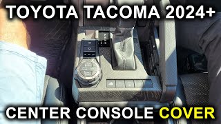 Toyota Tacoma (2024-2025): Center Console Black Wood Grain Cover Installation.