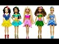 👗 DIY Barbie Doll Disney Princess Glitter Play Doh Dresses