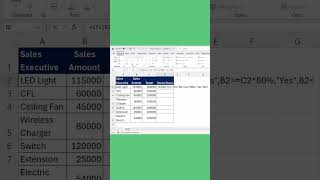Excel 365 | Sales Performance | #excel #dataextractor #exceltips IFS | Bonus Status calculation