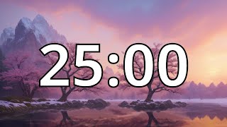 25 Minutes Timer with Calm and Relaxing Music | Cherry Blossom Timer