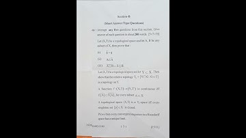 MSc 1st semester mathematics paper 3rd (Topology)
