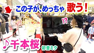 【驚愕】女の子の歌声がヤバい...⁉️✨ストリートピアノで「千本桜」弾いてたら...まさかの...【初音ミク】senbonzakura hatsunemiku