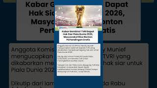 Tvri Jadi Pemegang Hak Siar Piala Dunia 2026 Anggota Dpr Masyarakat Bisa Nobar Gratis