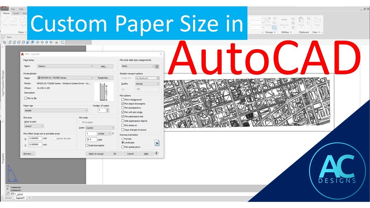 edit paper size autocad