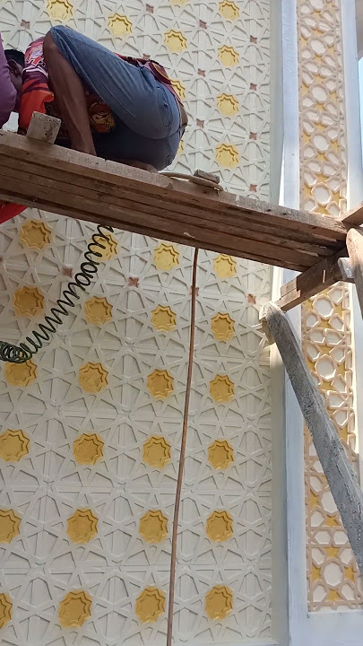 pengecatan ornamen masjid part 2