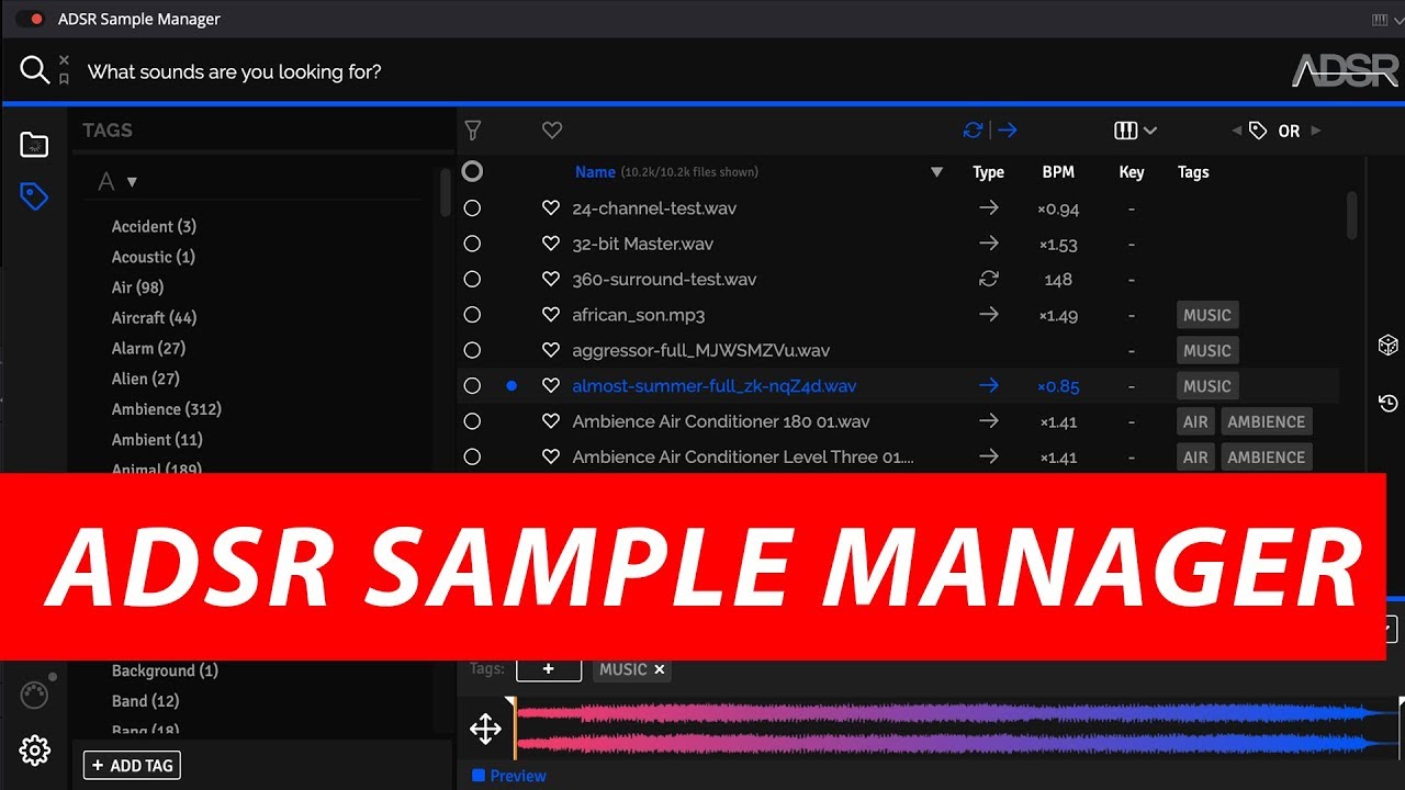 ADSR Sample Manager by ADSR - Find the perfect sound in an instant! for  Mac/Windows - ADSR Sounds