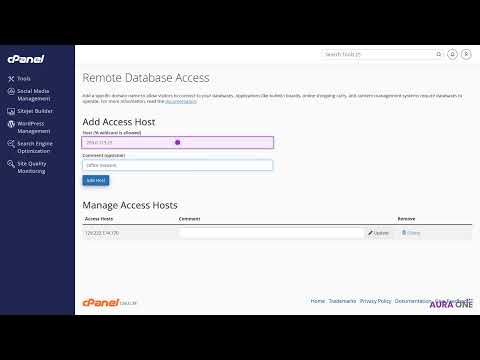 How to Allow Remote Access to a MySQL Database in cPanel with Aura One