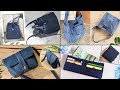 4 old jeans ideas  diy denim bags and wallet  compilation  bag tutorial  upcycle craft