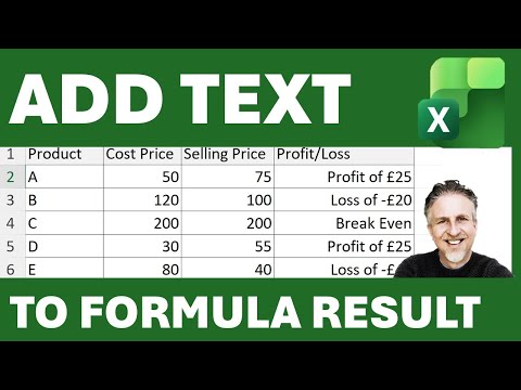 Add Text to Formula Result, Including Different Text for Positive, Negative and Zero Results