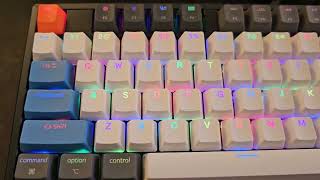 Keychron K10 Aluminum RGB kybd, partial Drop Skylight Two Tone Blue & White keycaps replacement