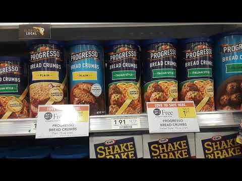 Progresso Bread Crumbs 62¢ at Publix