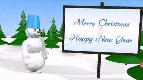 Free Download After Effects Intro Walking New Year Snowman Adobe After Effects Template