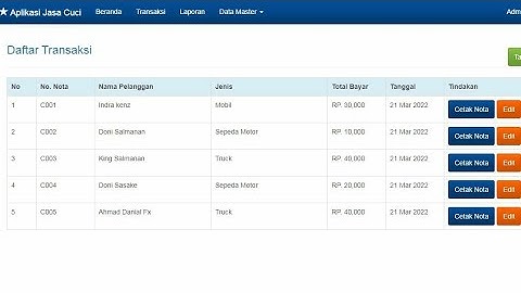 Aplikasi Jasa Cuci Kendaraan Berbasis Web