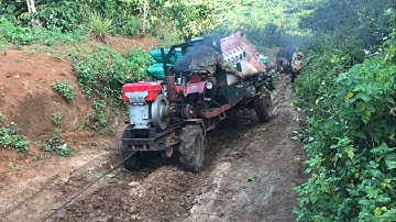 Xe Công Nông 2 Cầu Chở Cà Phê Thất Thủ Khi Lên Dốc Lầy | Tractor Agriculture | Tây Nguyên 47