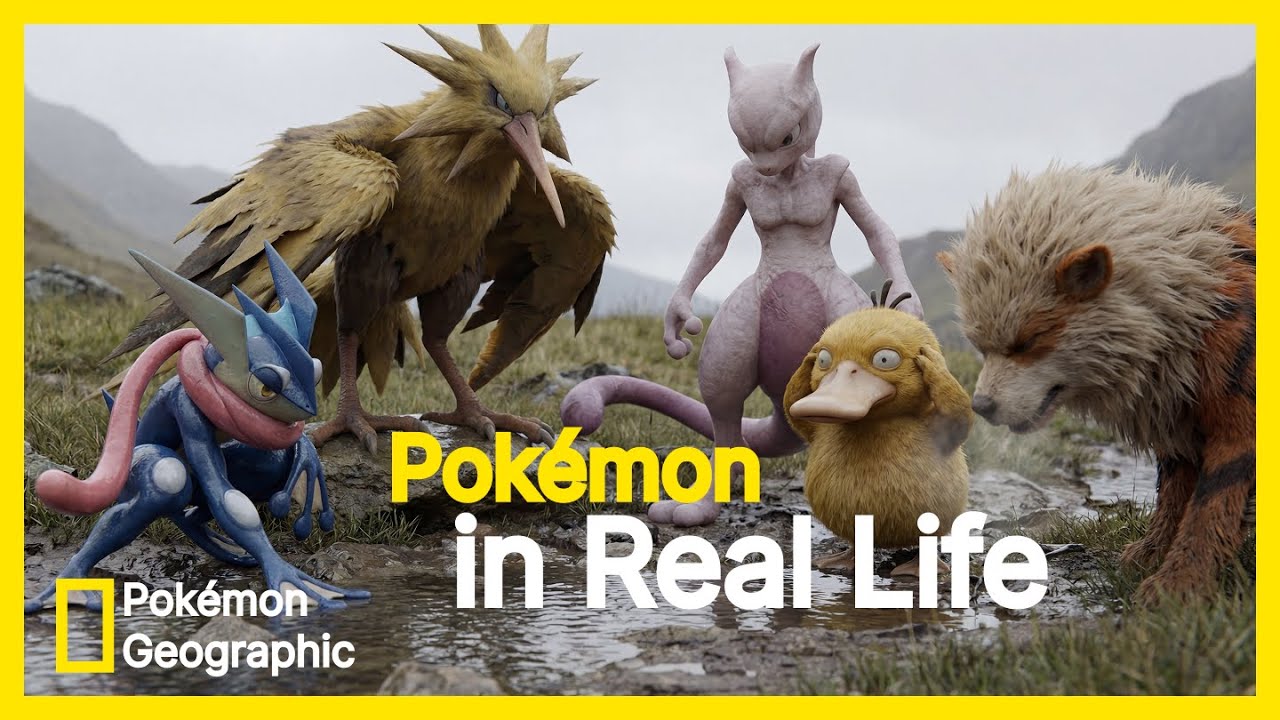 In Real Life Pokémon - NatGeo: Greninja, Zapdos, Psyduck, Mewtwo, Arcanine