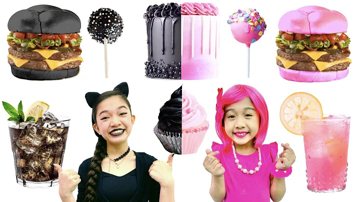 BLACK VS  PINK FOOD CHALLENGE | KAYCEE & RACHEL in...