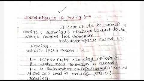 CD- Compiler Design-BE CSE-IT-Introduction to LR parsing and Canonical collection of LR(O)