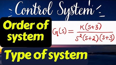 Order and type of system | Control System | Examples solved |