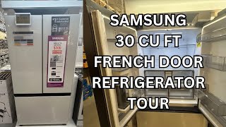 Samsung Fridge Tour 30 Cu. Ft 3Door French Door Smart Auto Water / Ice Maker White Glass Door