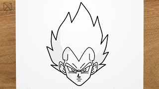 How to draw VEGETA (Dragon Ball) step by step, EASY