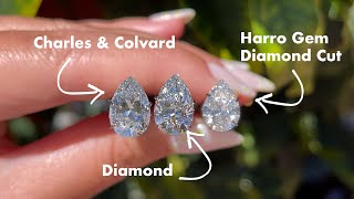 Pear Moissanite and Diamond Comparison