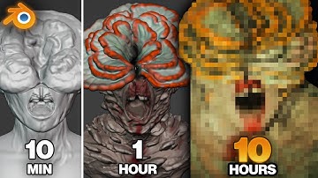 Sculpting a Clicker (The Last of Us) in 10 Minutes, 1 Hour, 10 Hours