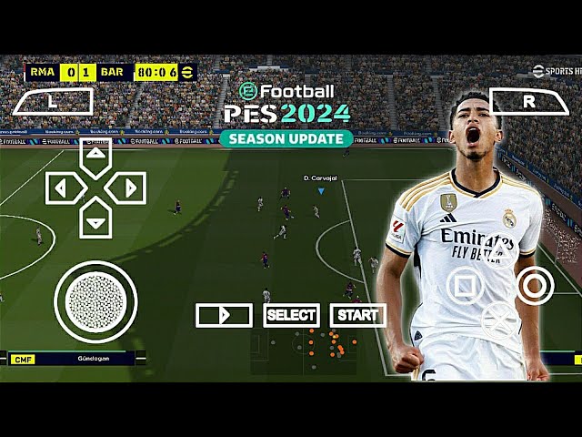 eFootball PES 2024 PPSSPP Download SPECIAL Barcelona UPDATE MENU LAST