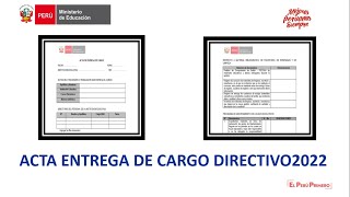 ACTA DE ENTREGA DE CARGO DIRECTIVO 2022