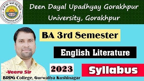 BA 3rd Sem English Syllabus, Ddu BA 3rd Semester English Syllabus, #Eng 201 #Eng202