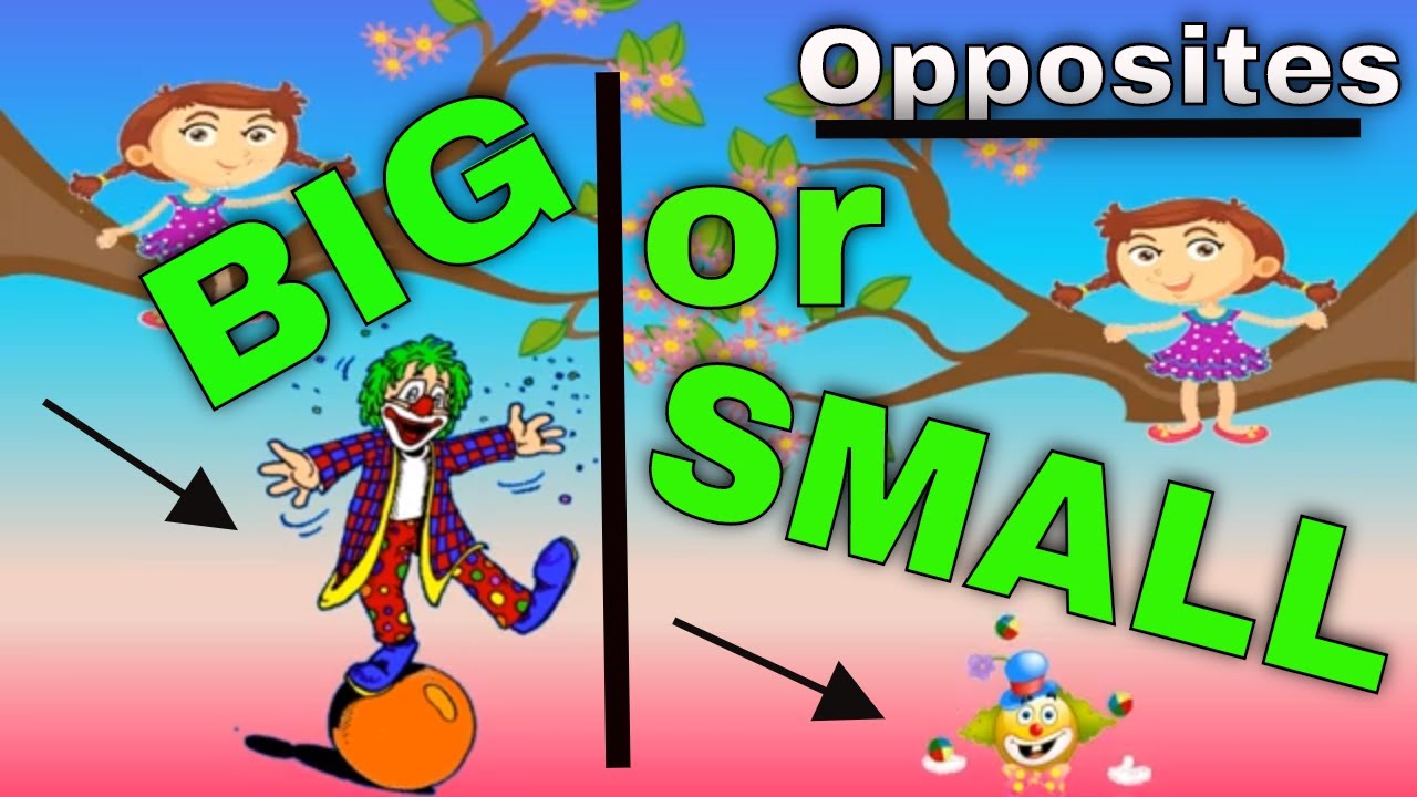 Opposite big and small, Opposite English Words big and small on