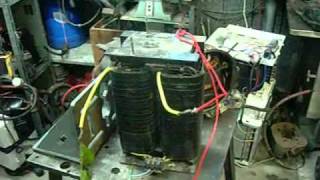 Very Dangerous RF welder Transformer - 14 Inch Arcs!