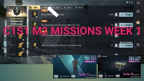 C1s1 m2 royalpass missions week 1 explained | week 1 all rp missions