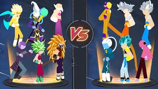 STICKMAN WARRIORS - CUMBER, WHIS,KEFLA,HIT,TOPPO,HEART VS GOKU UI,VEGETA UI, FRIEZA,JIREN, GOGETA,