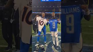 Jameson Williams and Jerry Jeudy swapped jerseys ‼️ | Detroit Lions shorts