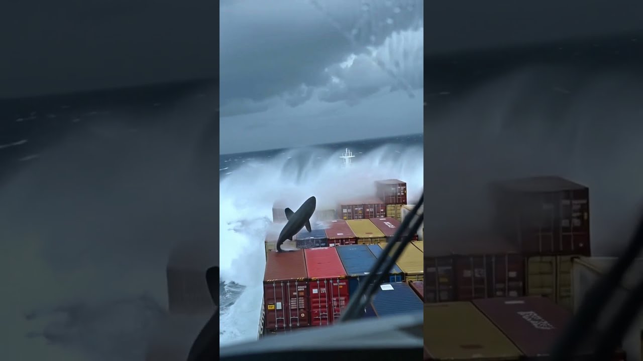 The Captain Is Filming From Bridge Storm Raging Outside