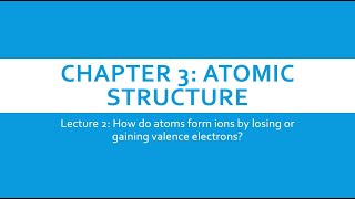 [Sec 3 G3/G2 Sci Chem] Chapter 3: Atomic Structure (Part 2)