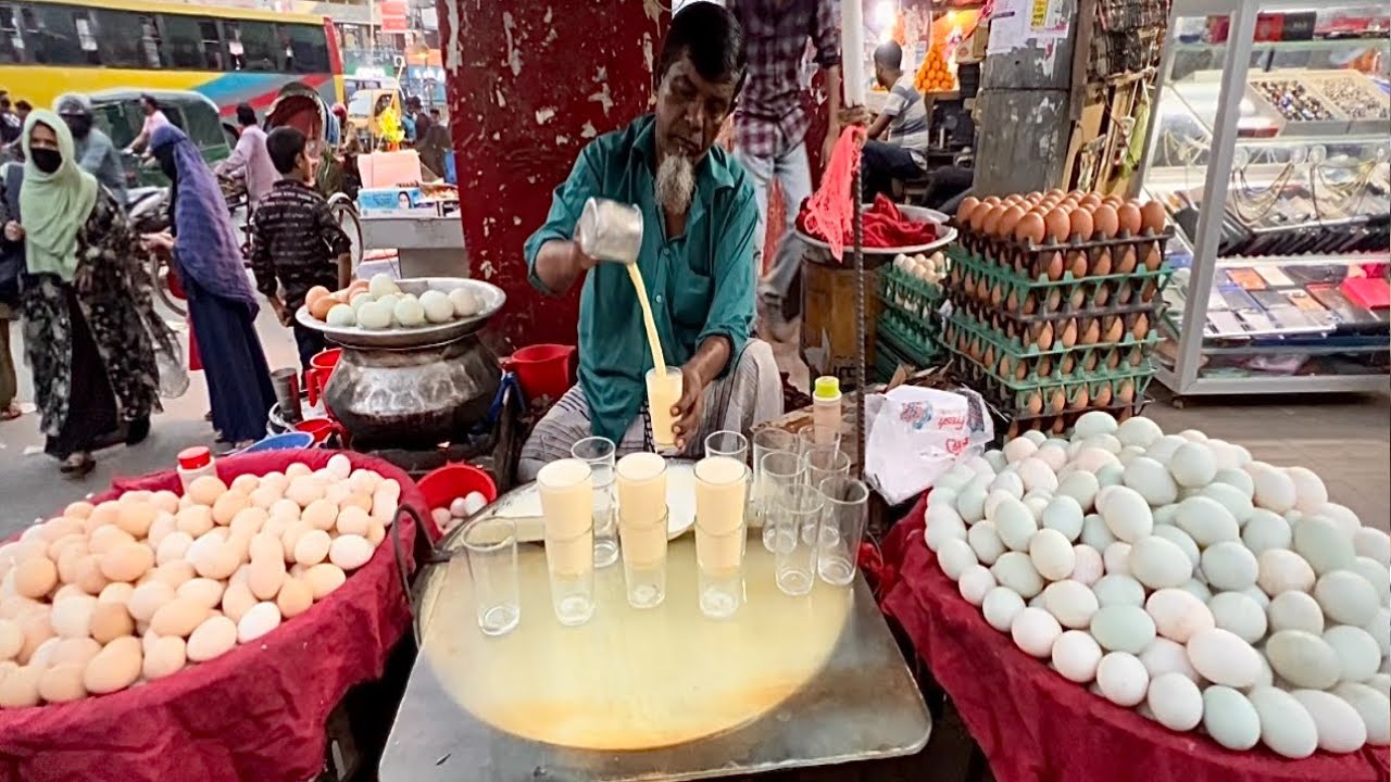 Incredible!! This Old Man Selling Healthy Foods Boiled Eggs, Milk Shake With Eggs | Street Foods BD
