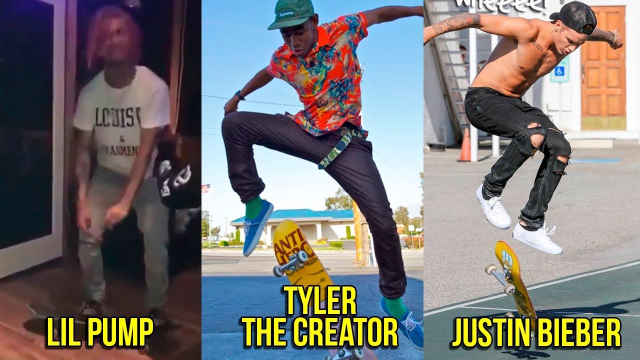 What Rapper Ride Skateboard RAPPERS ANDANDO de SKATE (LIL PUMP, TYLER THE CREATOR, JUSTIN BIEBER ...