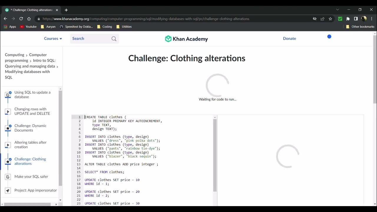 Khan Academy Sequels In Sql