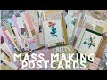 Mass making postcards for Happy Mail, playing with new bird template printables and Incoming Mail