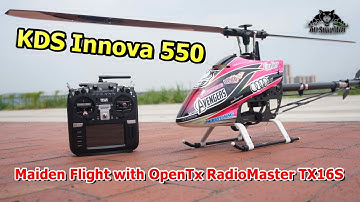 KDS Innova 550 RC Helicopter Maiden Flight OpenTx RadioMaster TX16S