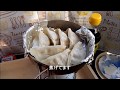 【車中飯】軽自動車で餃子を焼く★Grilling Chinese Dumplings in Car