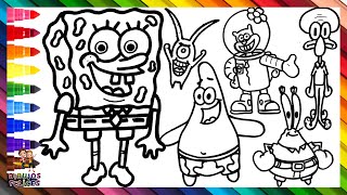 Dibuja y Colorea Los Personajes De Bob Esponja  Dibujos Para Niños