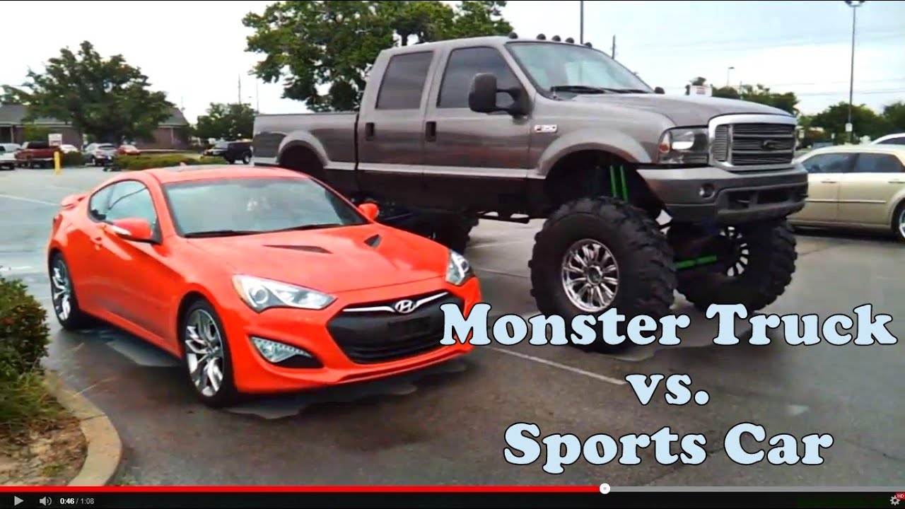 Lifted Truck  vs  Sports Car  ft 2013 Hyundai Genesis 