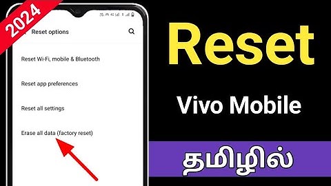 Vivo Mobile Reset/How To Reset Vivo Phone In Tamil/How To Erase All Data Factory Reset Vivo Mobiles