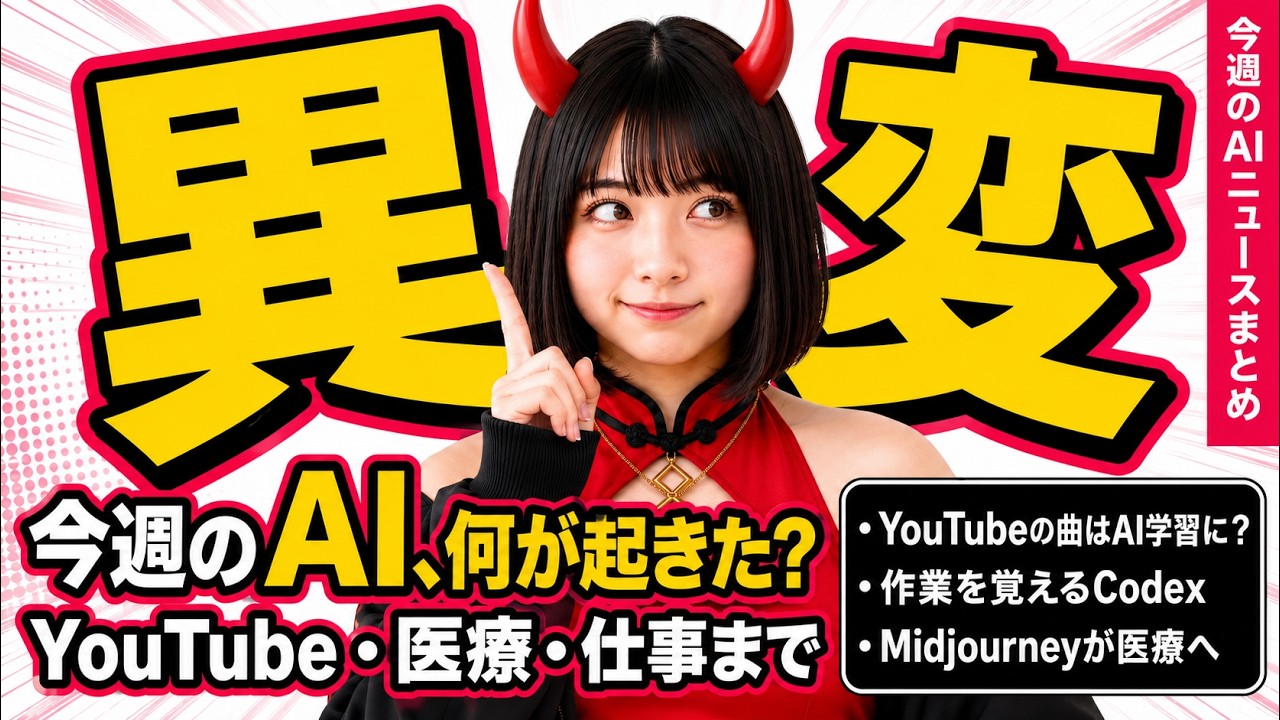YouTubeに投稿した時点でAI学習OK？Midjourney医療参入など【今週のAI